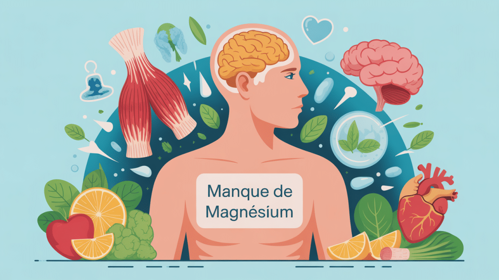 illustration globale symptome de manque de magnesium corps humain