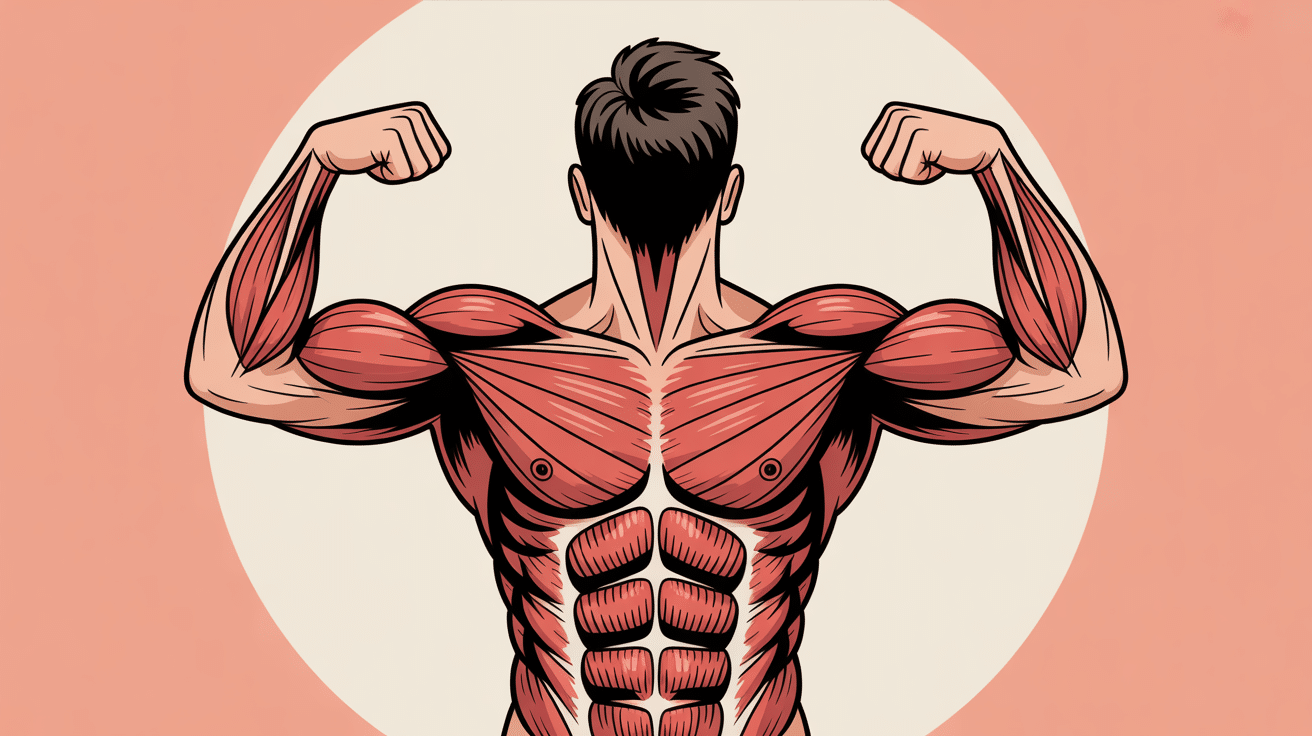 illustration stylisée travailler le haut des pecs torse athlétique