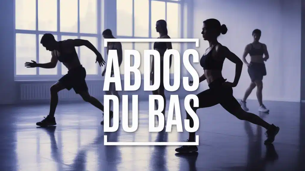 silhouettes en mouvement abdos du bas fond bleu blanc