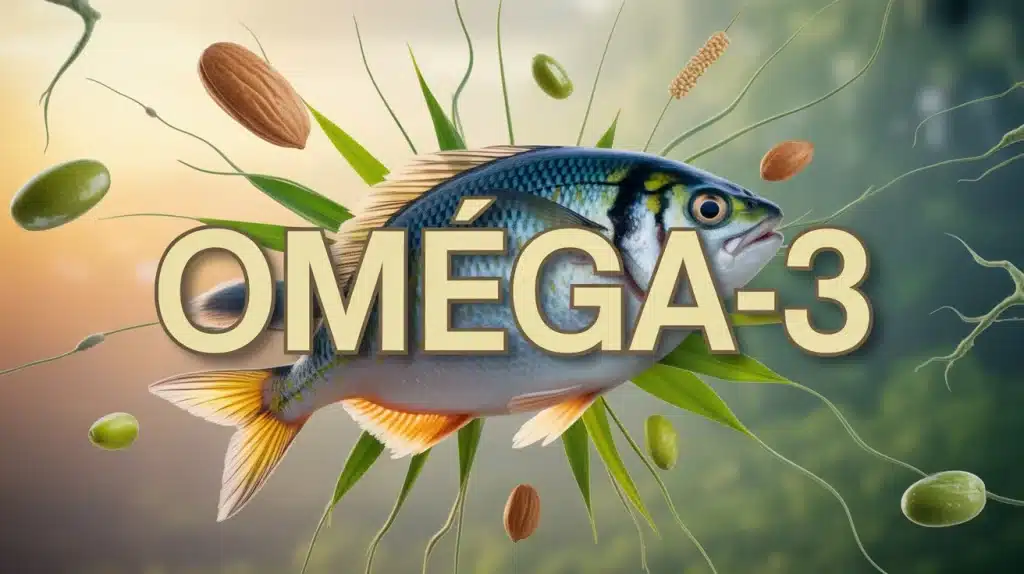Illustration oméga 3 poissons noix graines neurones