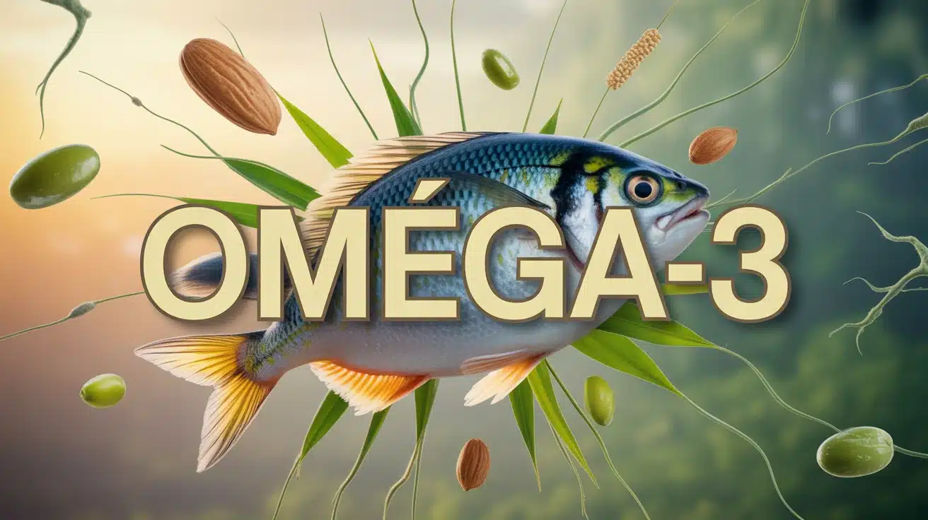 Illustration oméga 3 poissons noix graines neurones