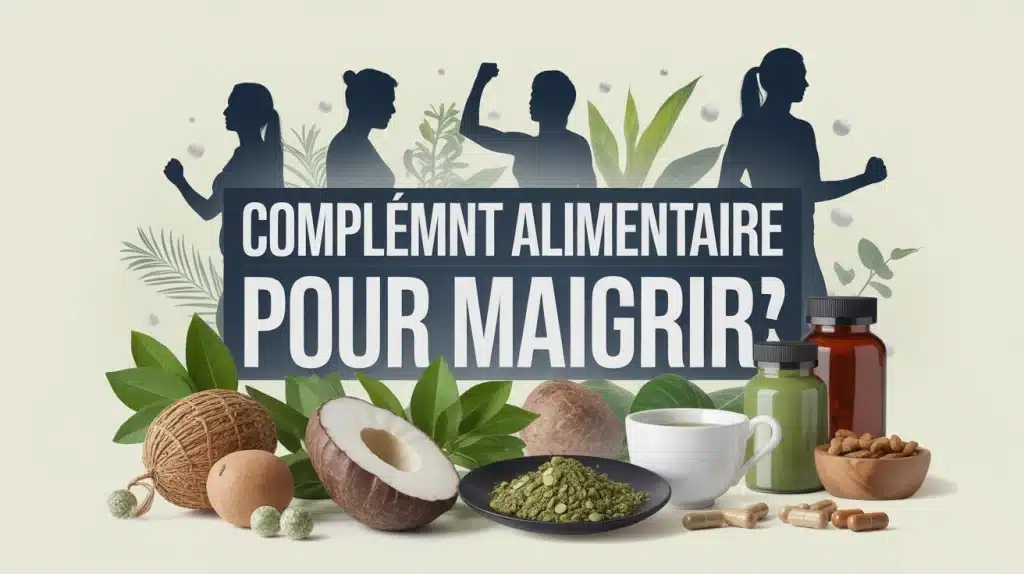 illustration vectorielle complément alimentaire pour maigrir plantes et silhouettes