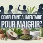 illustration vectorielle complément alimentaire pour maigrir plantes et silhouettes