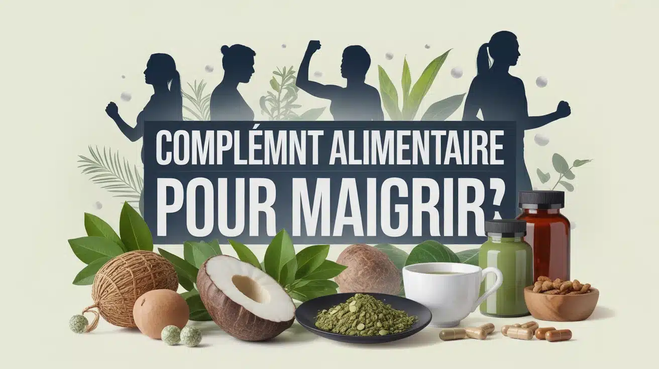 illustration vectorielle complément alimentaire pour maigrir plantes et silhouettes