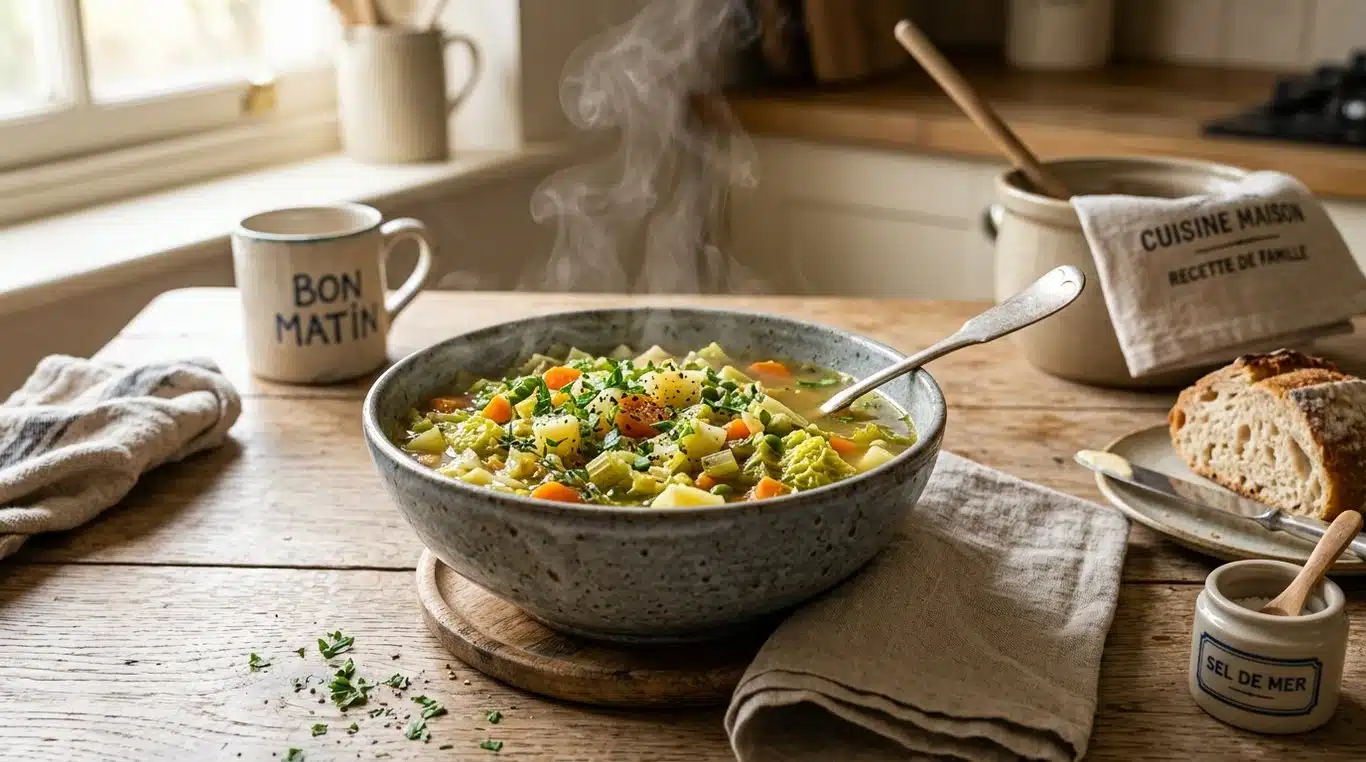 Bol de soupe aux légumes maison pour le régime