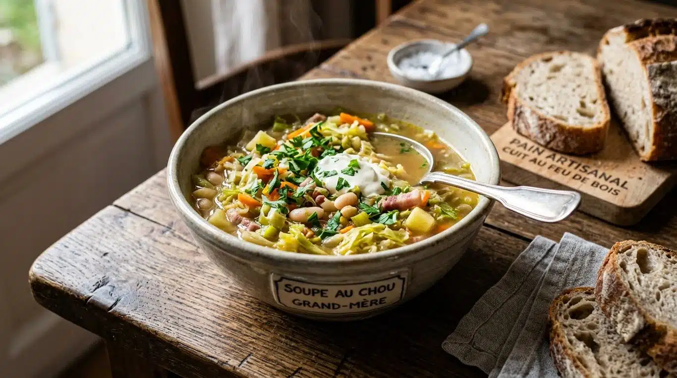 Bol de soupe aux choux maison appétissante