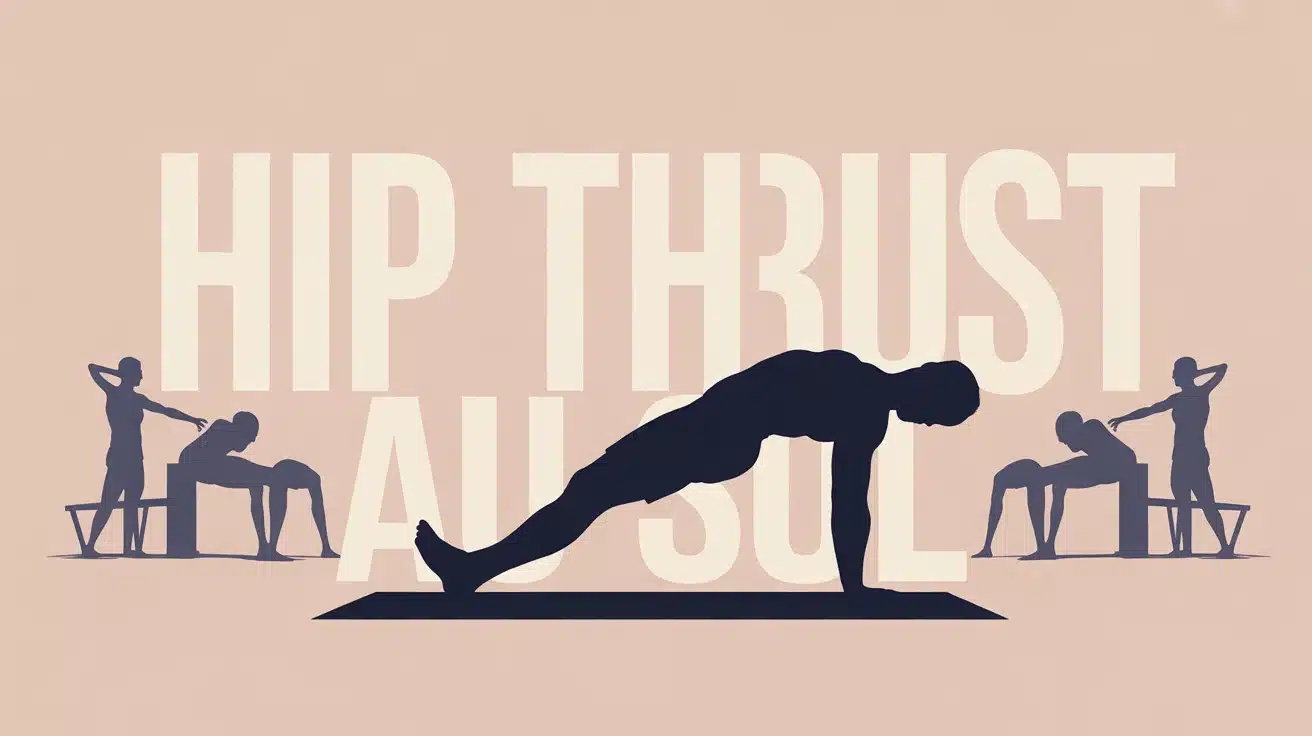 Illustration hip thrust au sol silhouette stylisée