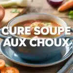 Bol de soupe fumante cure soupe aux choux avec légumes frais