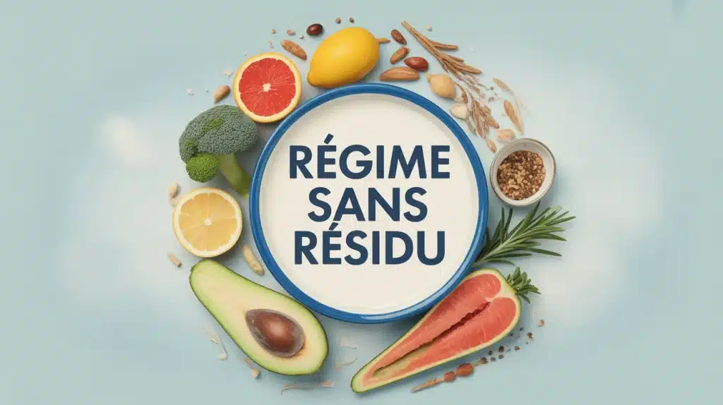Illustration régime sans résidu aliments autorisés et interdits