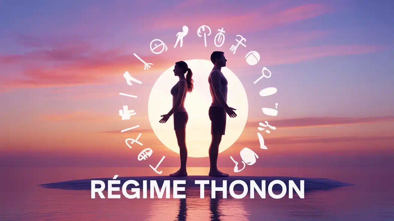 Illustration régime Thonon silhouette homme femme équilibrée