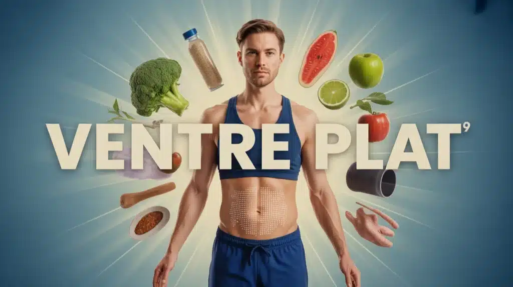 corps stylisé ventre plat nutrition exercice gestion stress