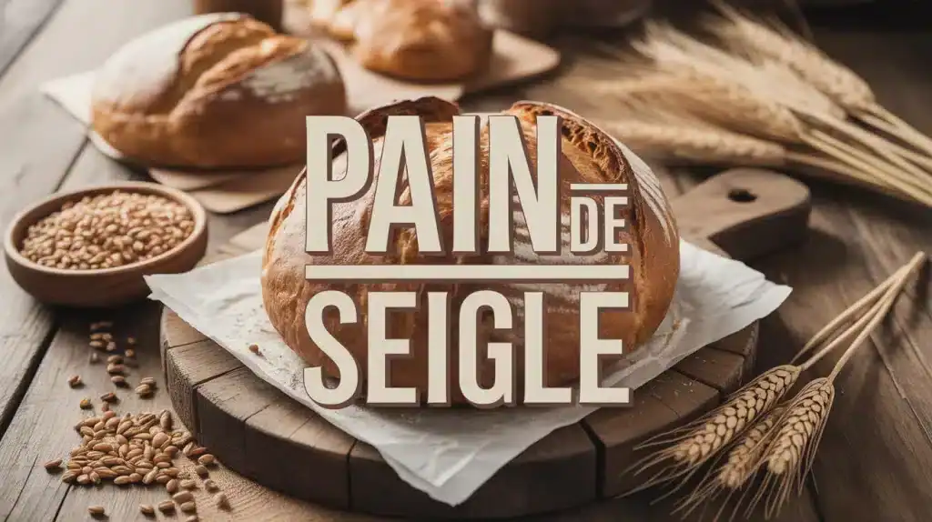 pain de seigle artisanal tranche sur planche en bois