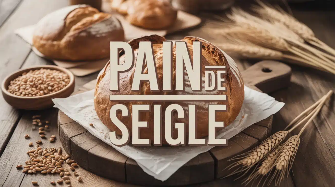 pain de seigle artisanal tranche sur planche en bois