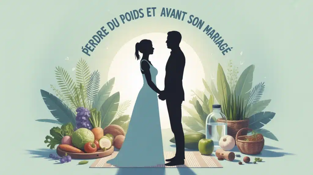 Illustration couple futur mariés santé bien-être perdre du poids avant son mariage
