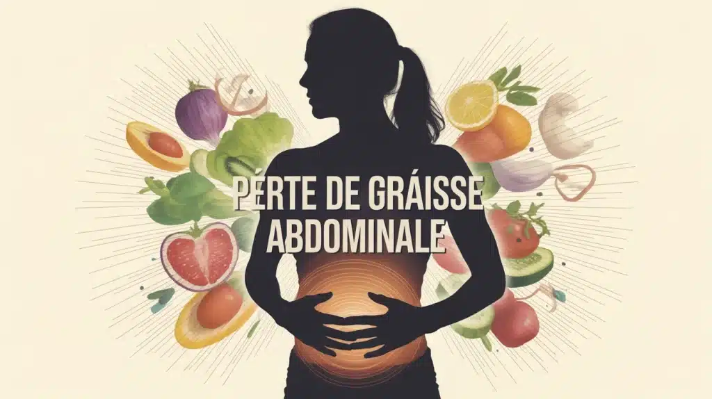 Silhouette humaine avec zone abdominale en lumière pour perte de graisse abdominale