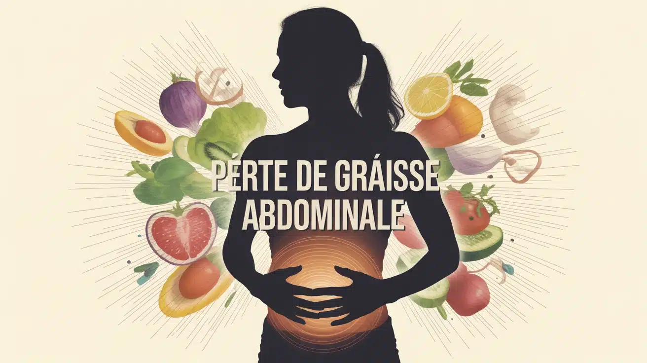 Silhouette humaine avec zone abdominale en lumière pour perte de graisse abdominale