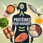 illustration vectorielle protéines pour maigrir aliments et silhouette