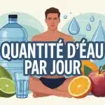 Illustration moderne quantité d eau par jour avec personnage et éléments d hydratation