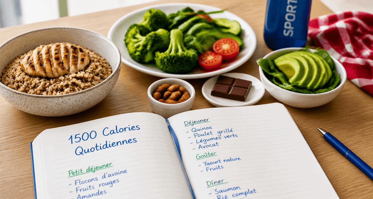 1500 calories par jour repas sains colorés