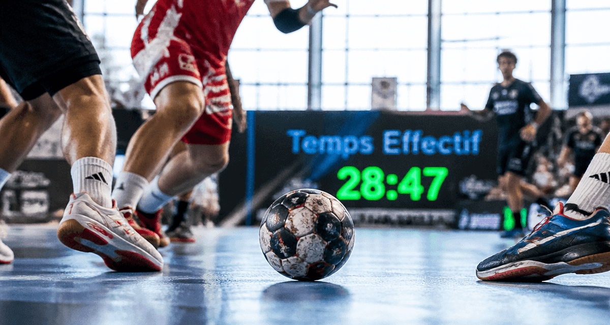 duree match handball ballon joueurs temps effectif