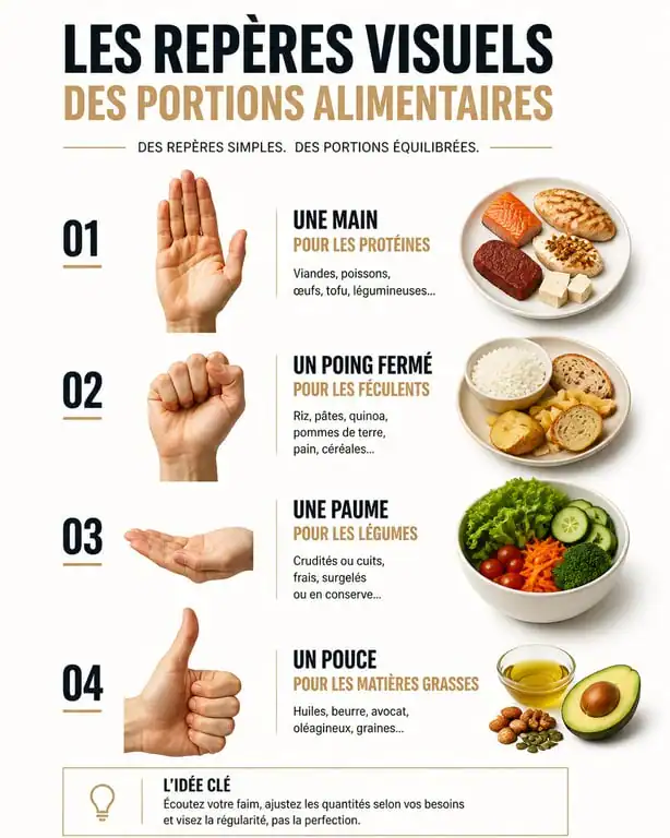 Infographie des portions alimentaires recommandées par un nutritionniste