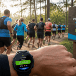 Entrainement a la course groupe coureurs montre GPS