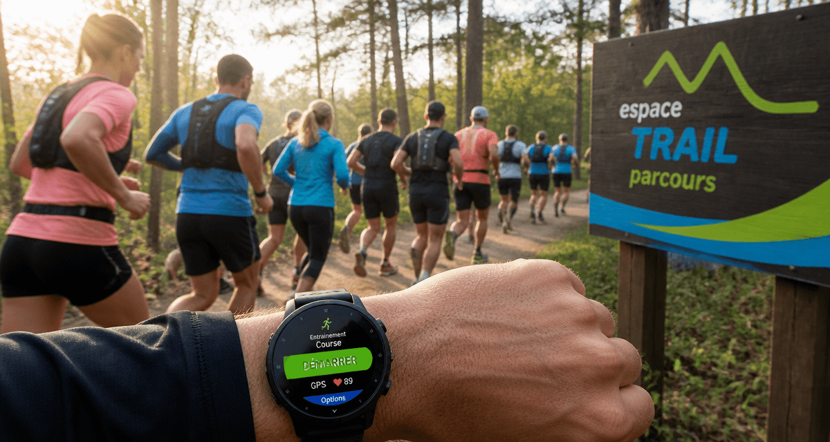 Entrainement a la course groupe coureurs montre GPS