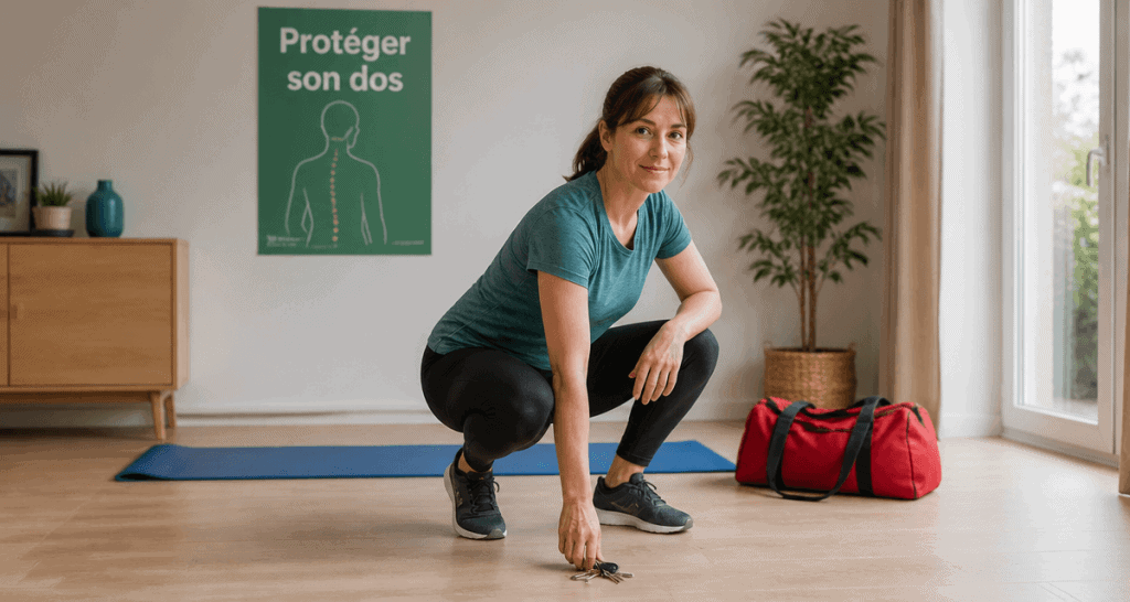 hernie discale mouvements interdits femme ramasse clés posture sécurisée