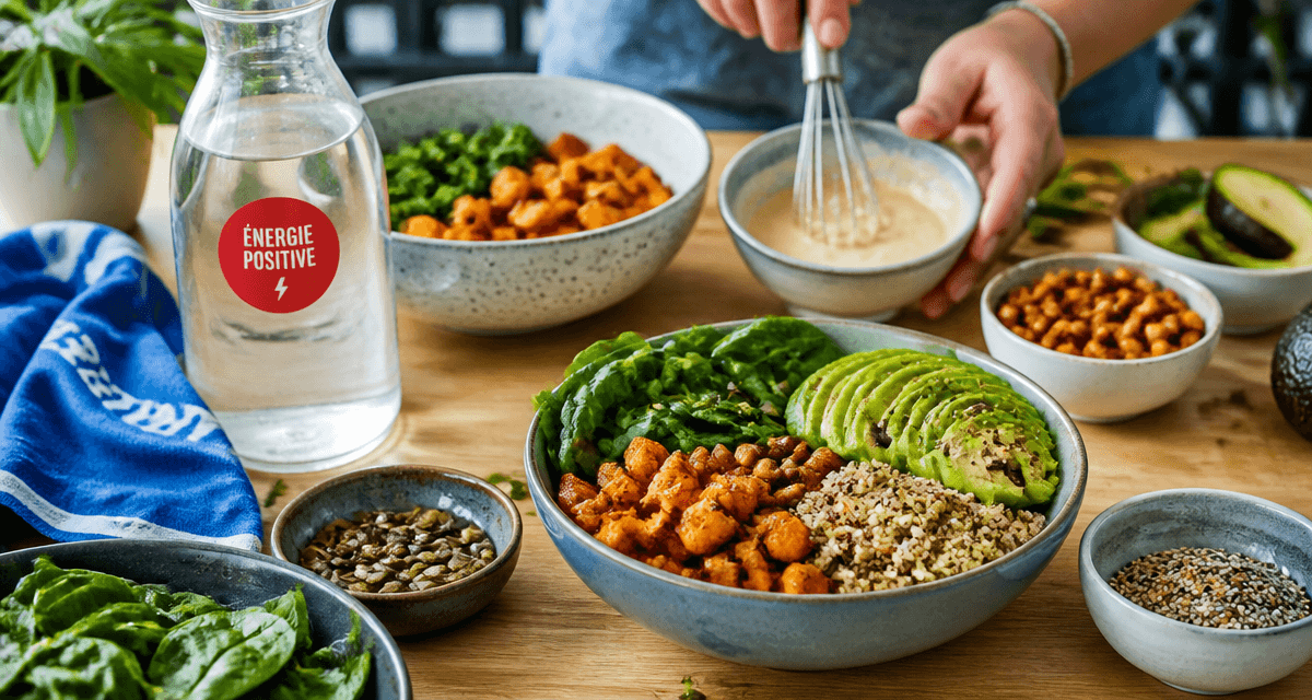 nourriture healthy bols légumes et graines