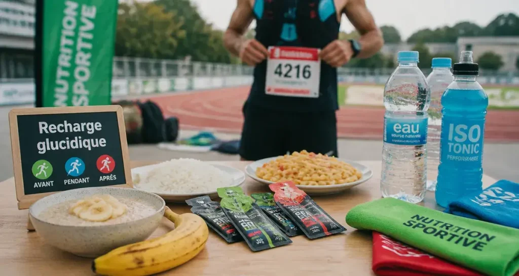 Alimentation pour un marathon : recharge glucidique avant course