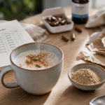 Ashwagandha dosage par jour : poudre dans le lait moon