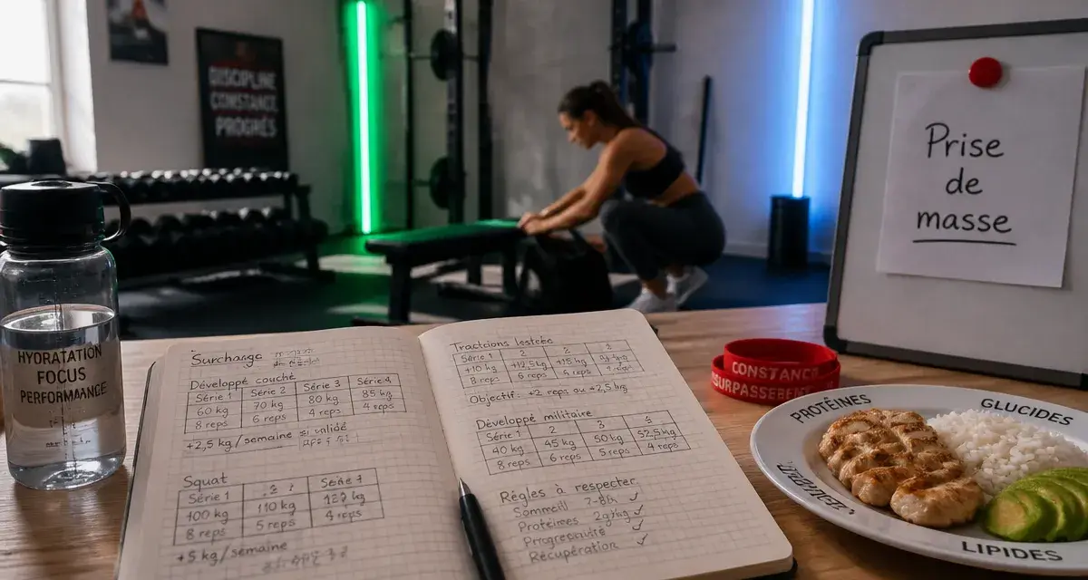 Prise de masse femme : 300 kcal surplus et entraînement musculation