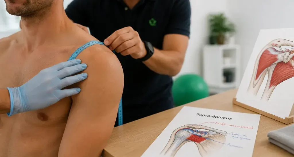 Tendinopathie supra épineux : palpation et mesure en kinésithérapie