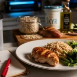 Assiette équilibrée : alimentation pour prendre du muscle et perdre de la graisse, protéines et déficit maîtrisé