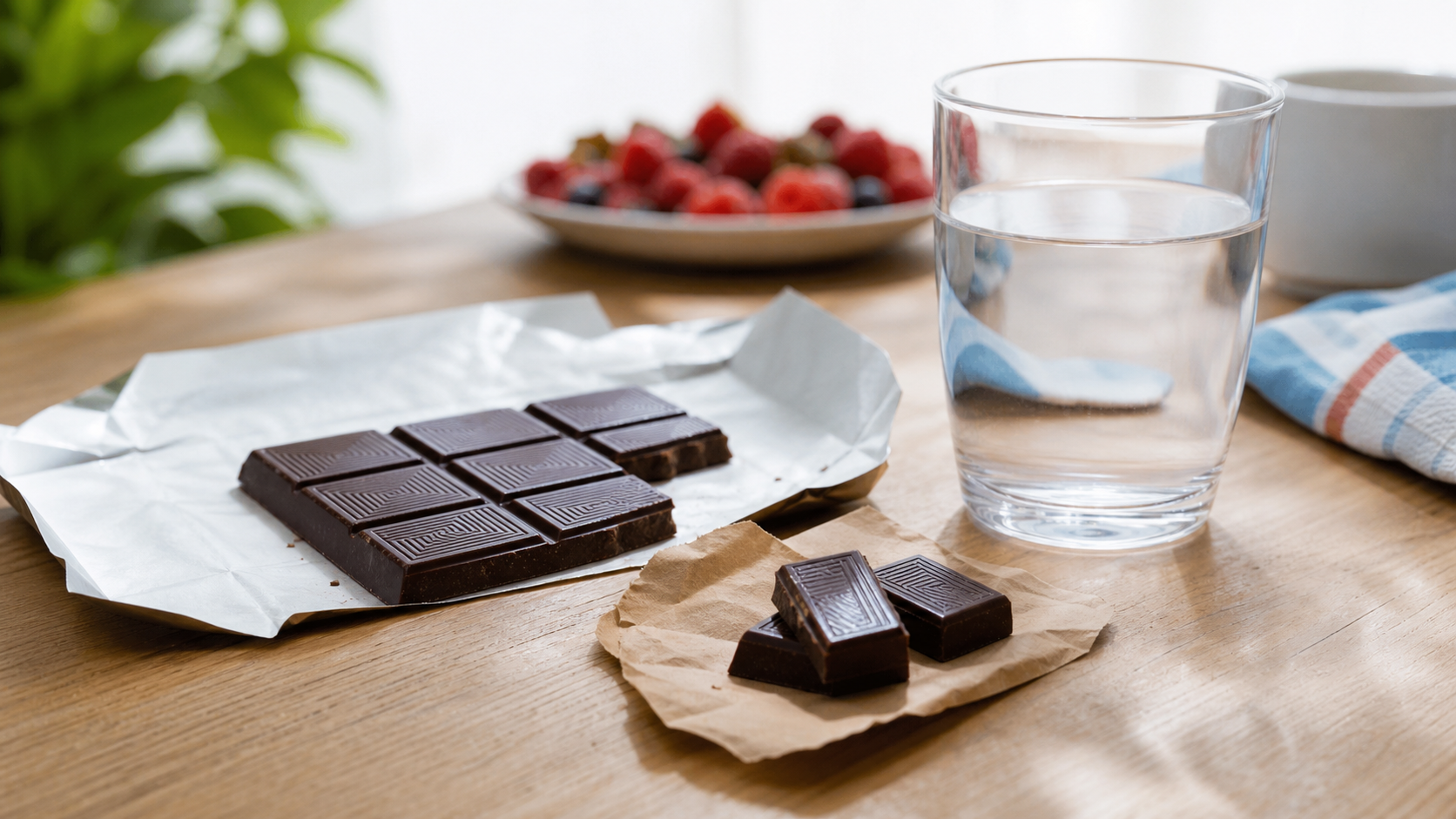 Chocolat noir 70% : bienfaits et mefaits sur table
