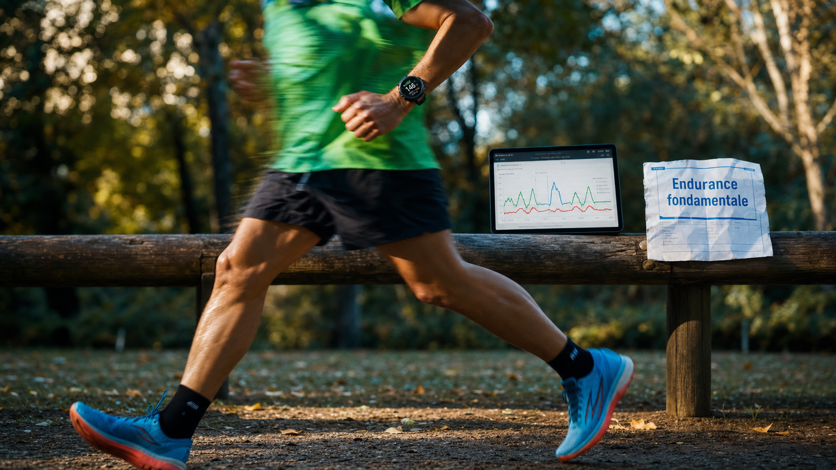 frequence cardiaque endurance fondamentale : montre cardio du coureur sur sentier