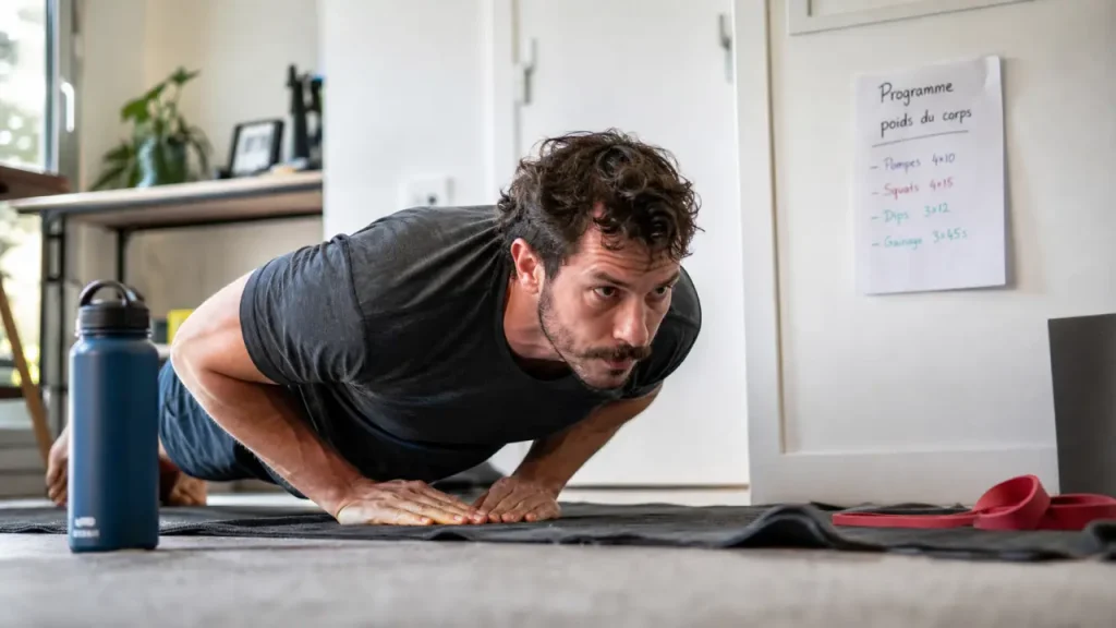 Programme musculation poids du corps : 2 à 4 séances, exercices clés et progression sans matériel