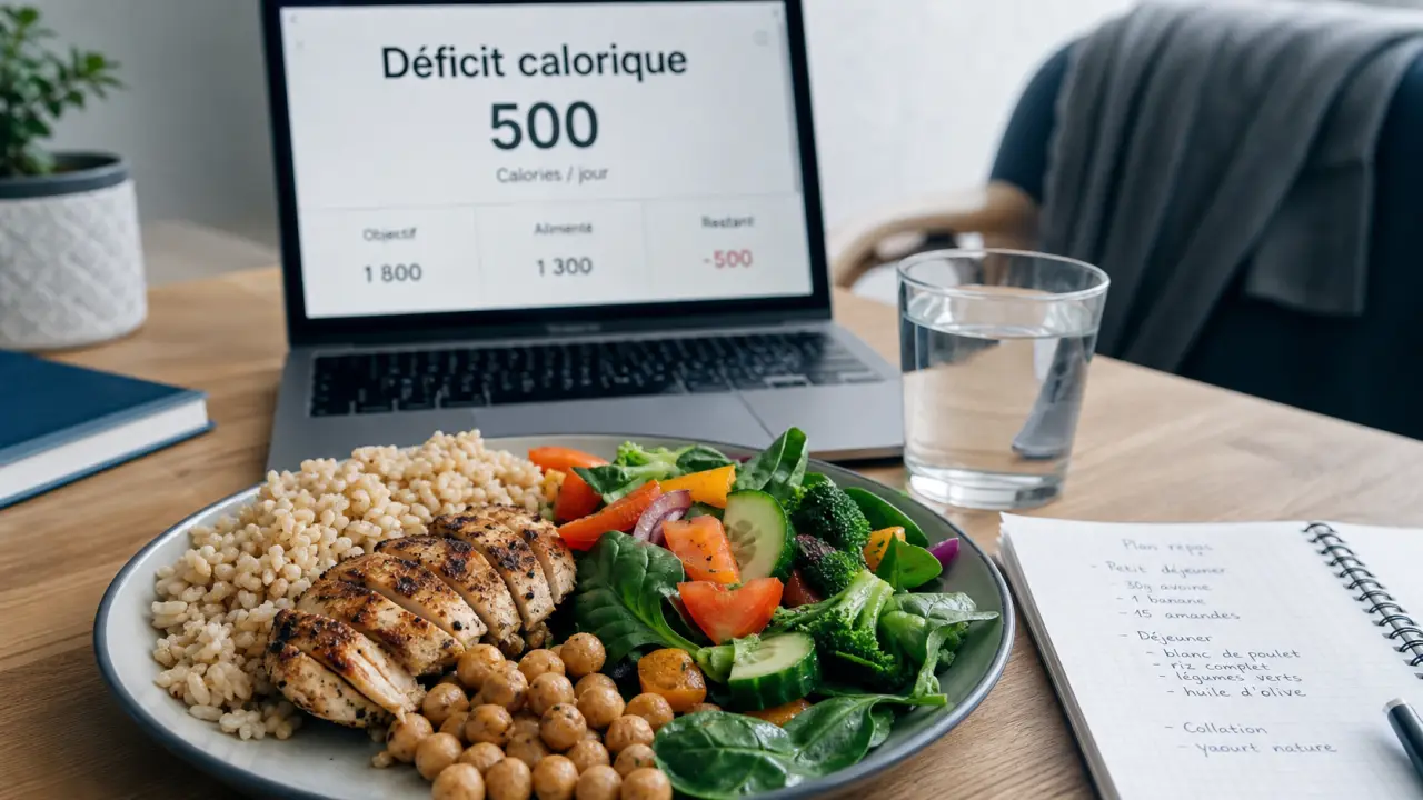 Nutrition perdre du poids : déficit calorique modéré, repas équilibré