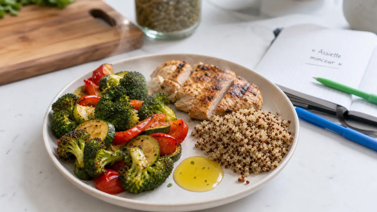 Quoi manger en regime : assiette minceur protéines et fibres