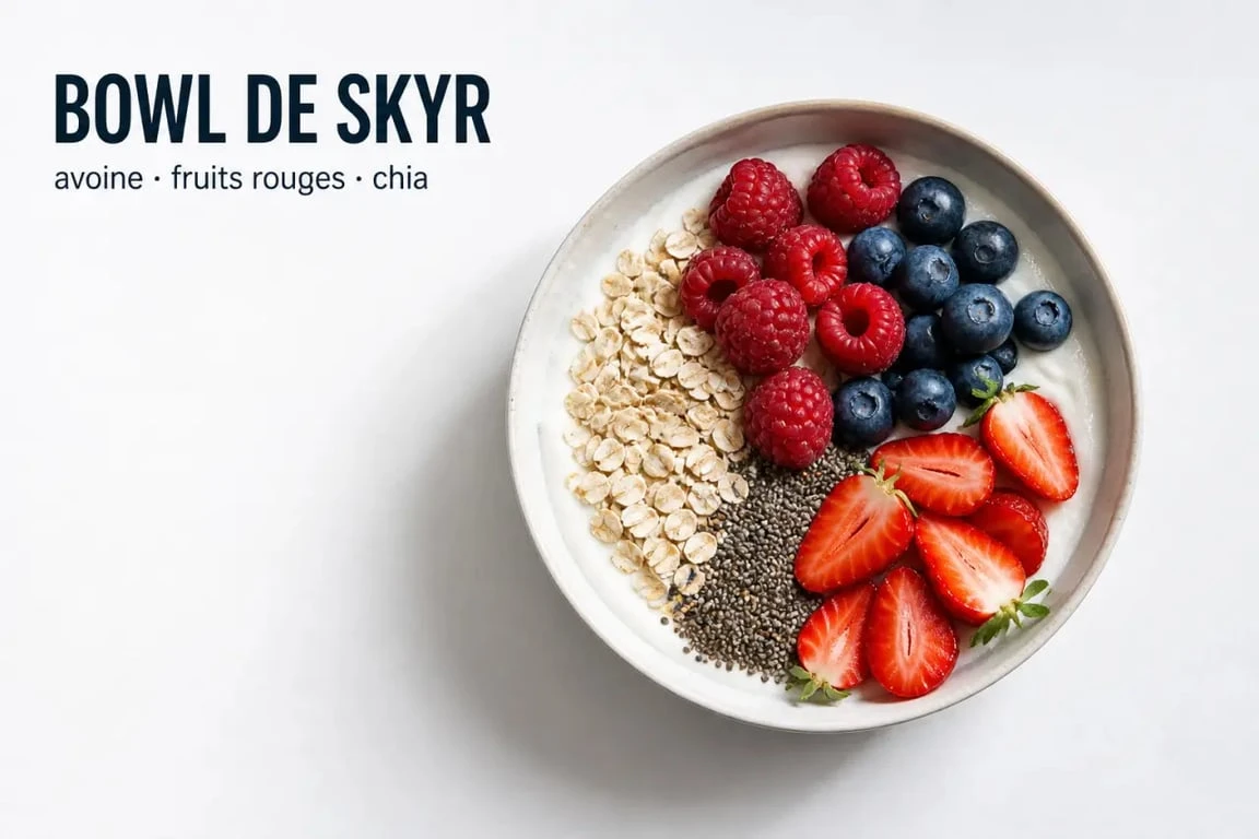 Recette riche en proteine musculation : bowl de skyr aux fruits rouges