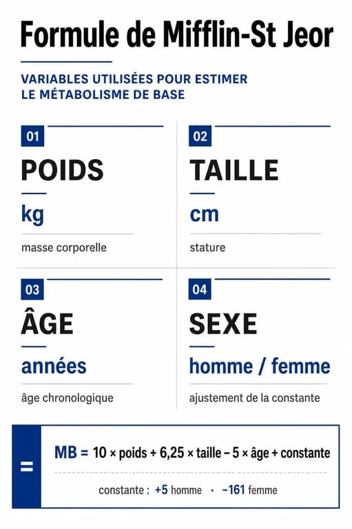 Formule de Mifflin-St Jeor pour calculer la dépense énergétique