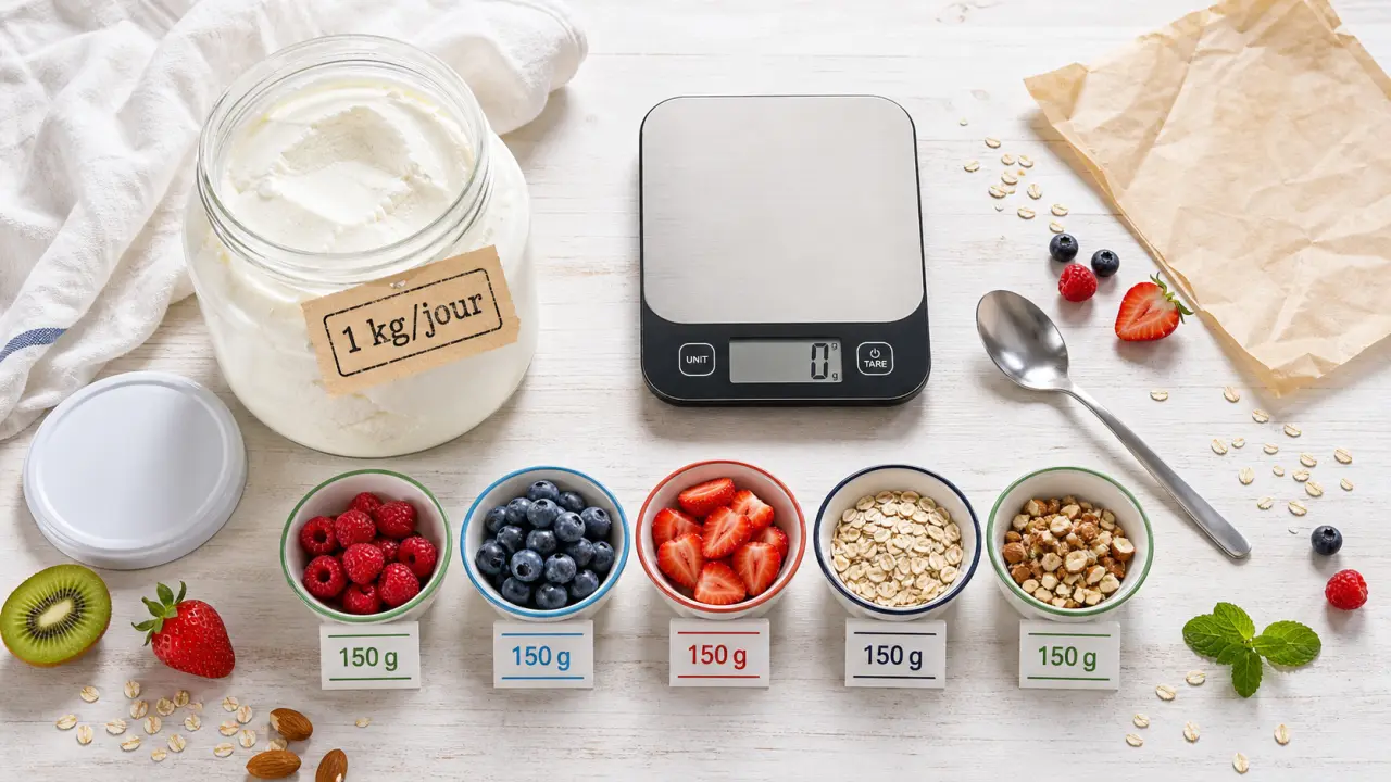 Manger 1kg de fromage blanc par jour : pot et bols, test digestion