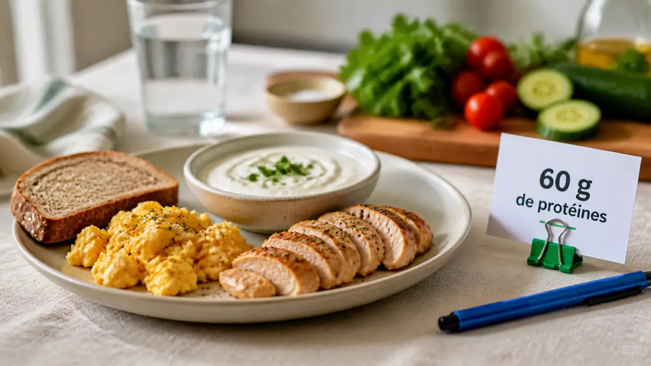 Comment manger 60 g de proteine par jour : 25 g par repas, portions faciles