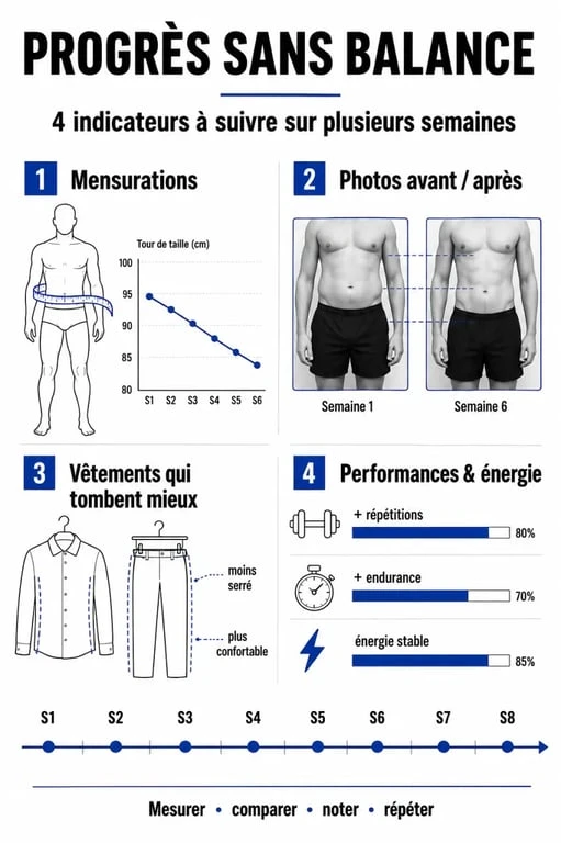 Je ne perds pas de poids mais je m affine : repères visuels pour suivre mensurations, photos et vêtements