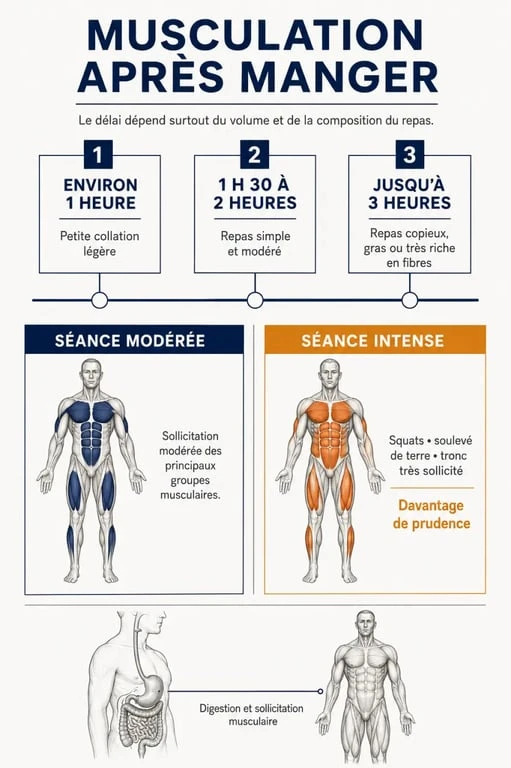 Muscu après manger : délais recommandés selon le type de repas et l'intensité de la séance