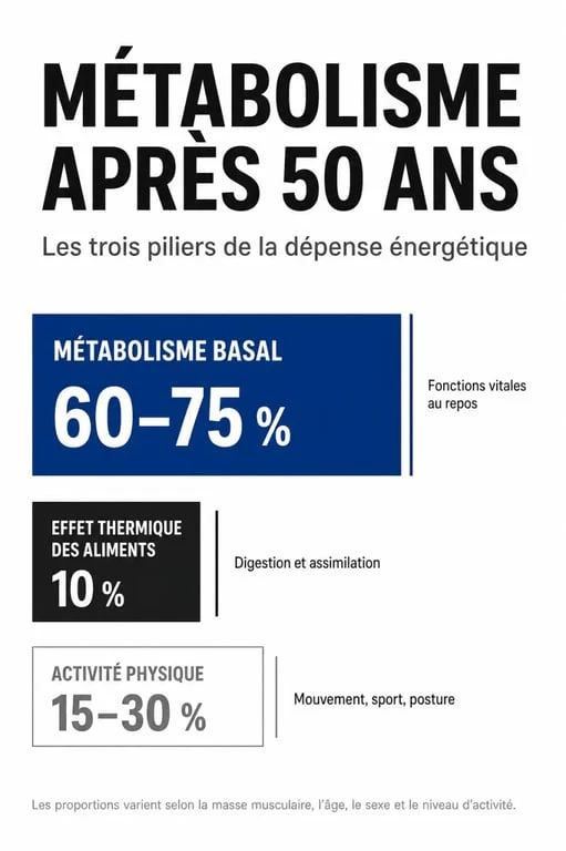 Infographie sur les facteurs du métabolisme après 50 ans