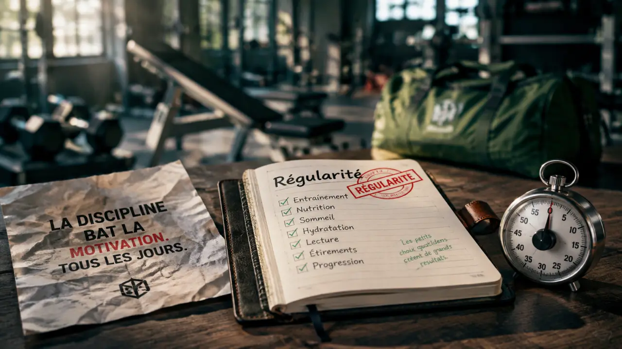Motivation musculation : 2 séances réalistes, carnet checklist et minuteur
