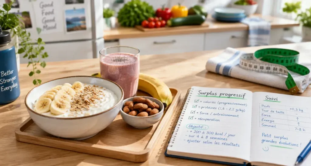 Grossir rapidement sans se gaver : 500 kcal de plus pour privilégier le muscle